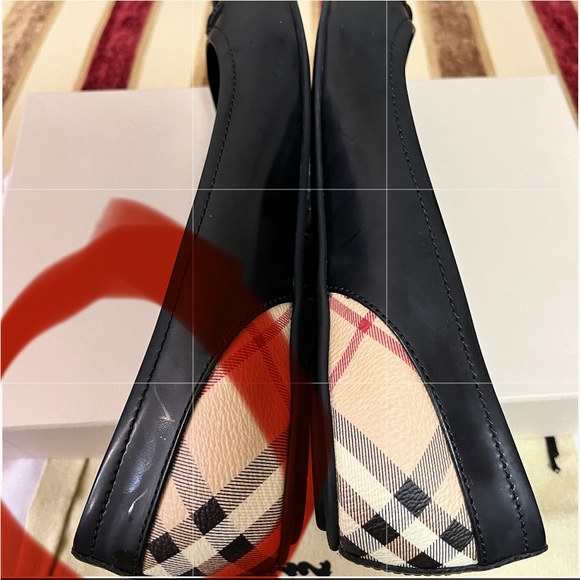 BURBERRY AUTHENTIC HAYMARKET YATES COATED CANVAS LEATHER BALLET… - Picture 12 of 17